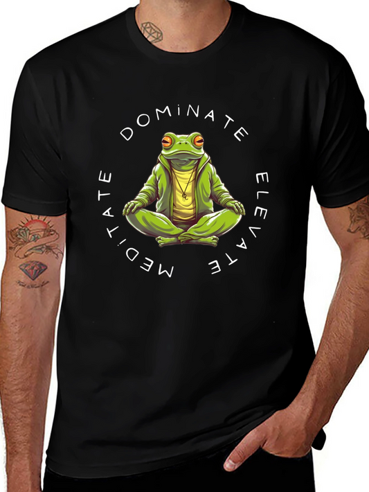 Meditate Dominate Elevate Frog Graphic T-Shirt