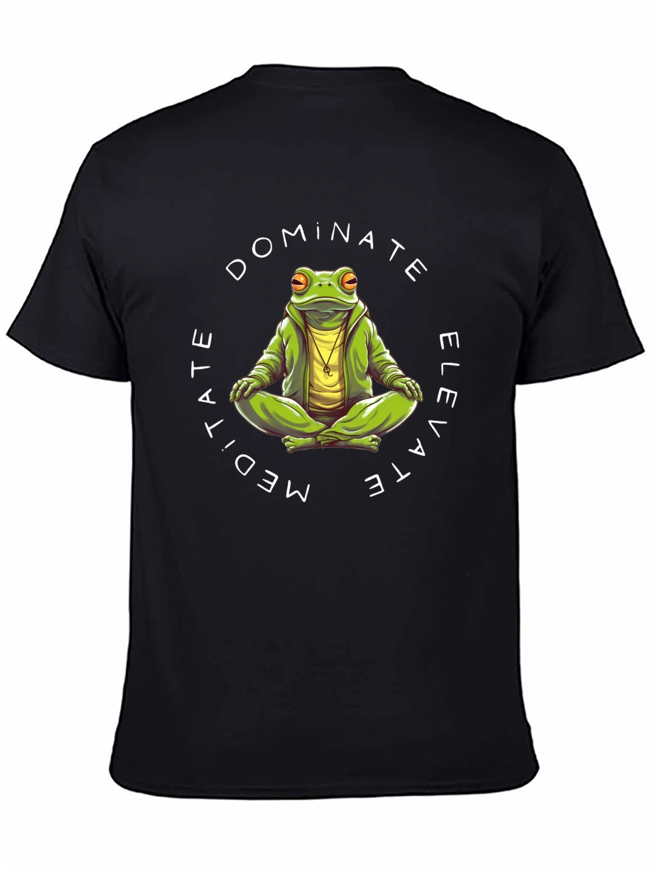 Meditate Dominate Elevate Frog Graphic T-Shirt