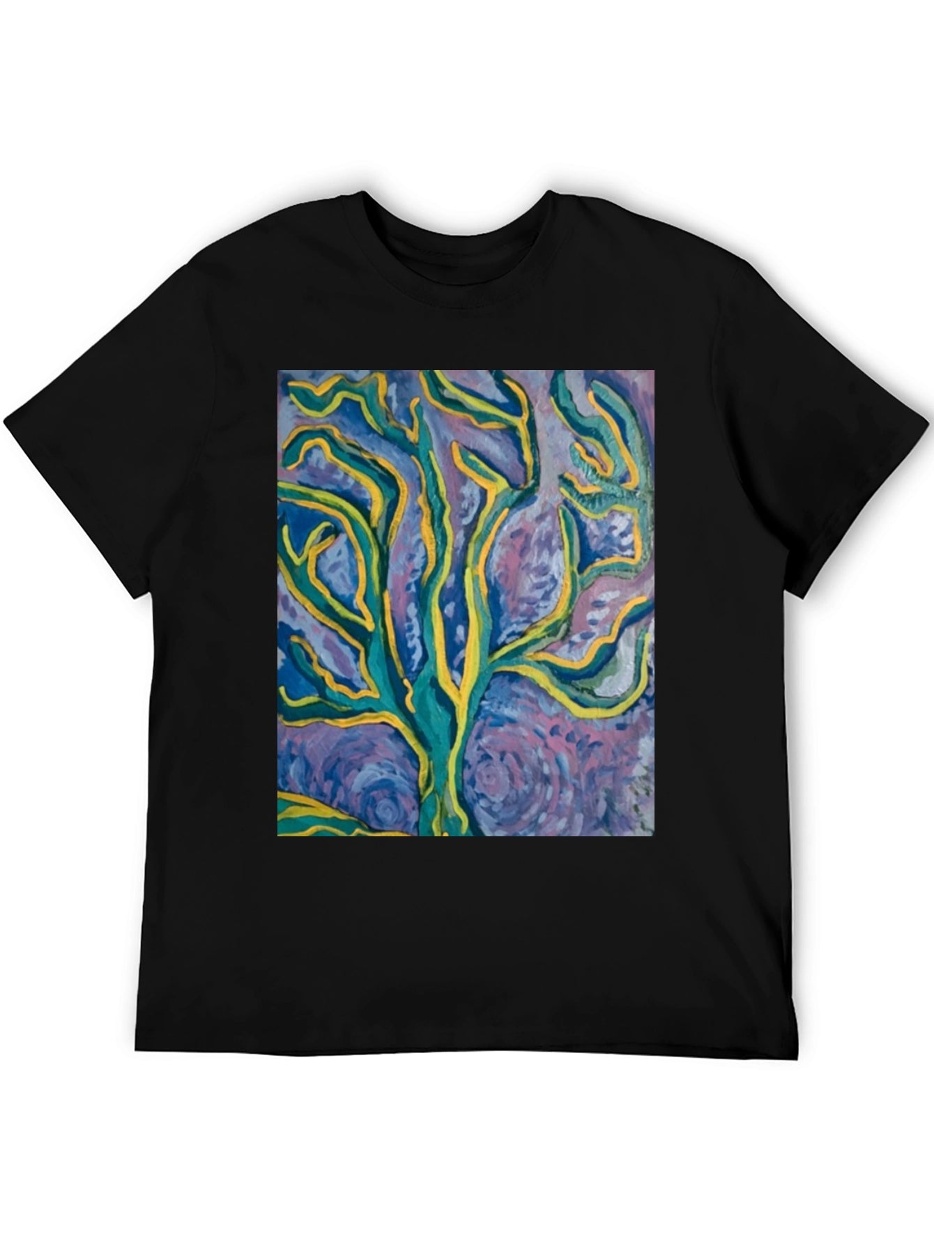Abstract Tree Art Black T-Shirt