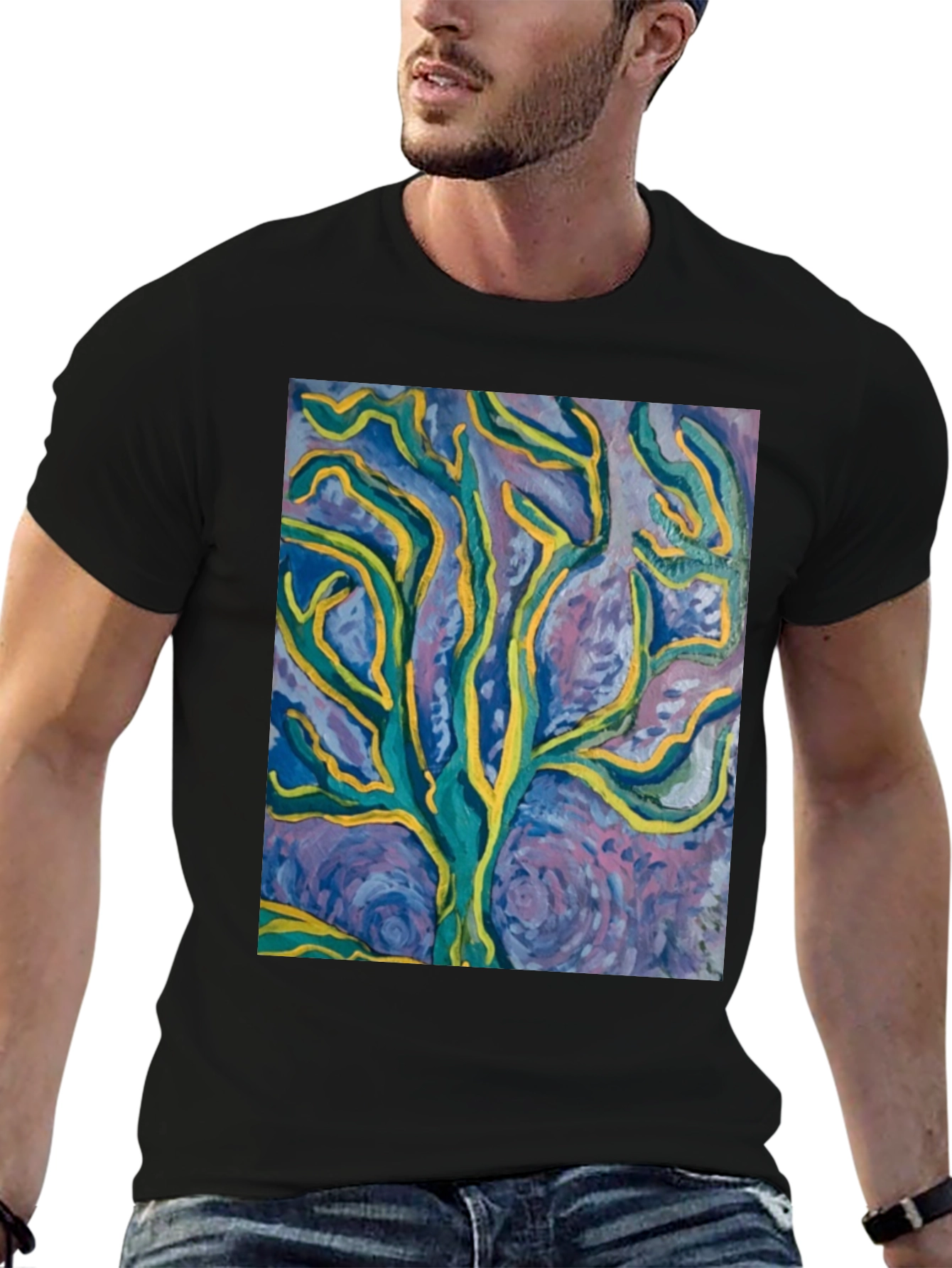 Abstract Tree Art Black T-Shirt