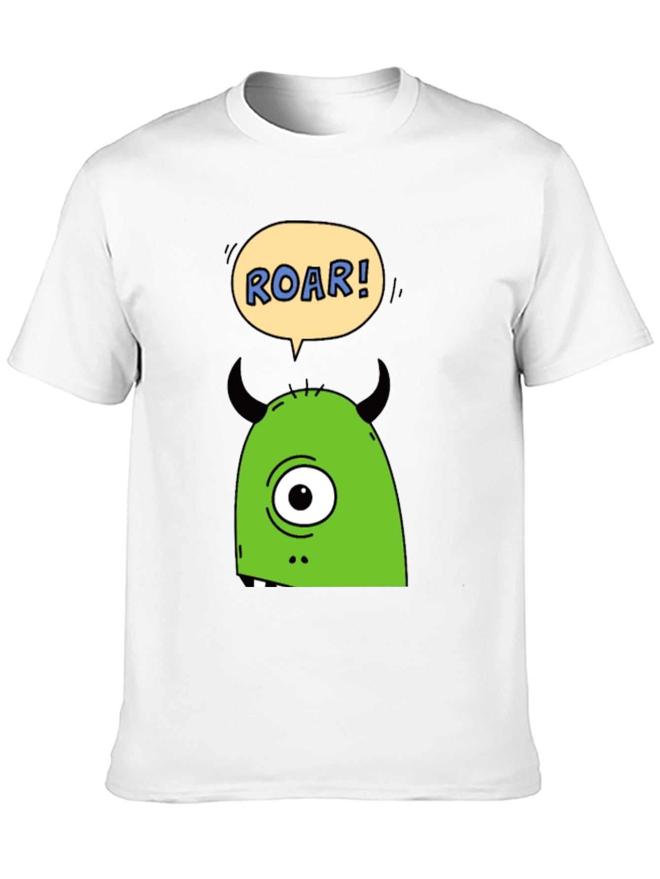Roar Monster Graphic Tee - Black Cotton T-Shirt