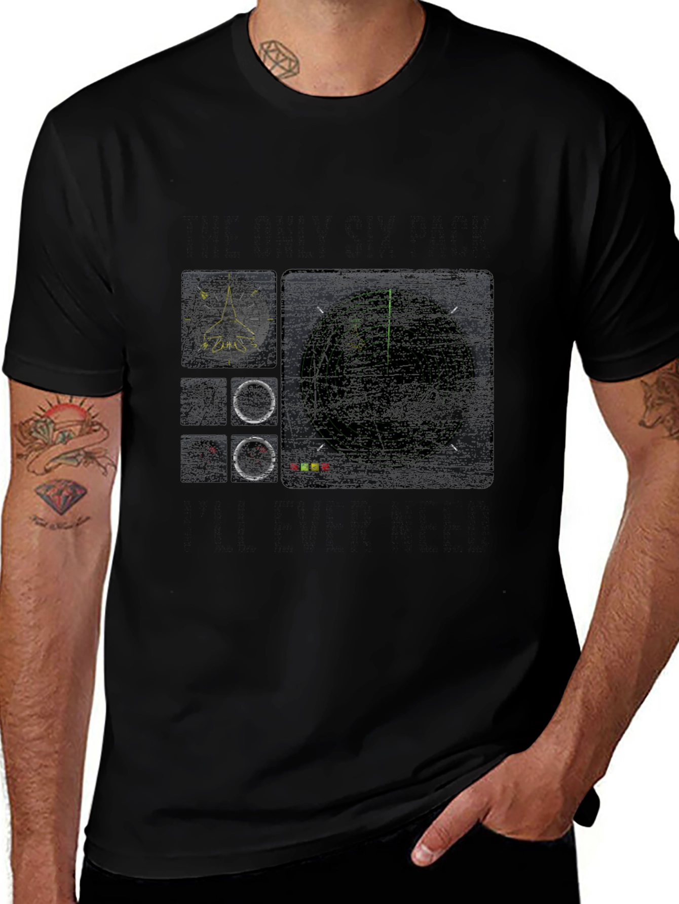 Radar Screen Graphic Black T-Shirt