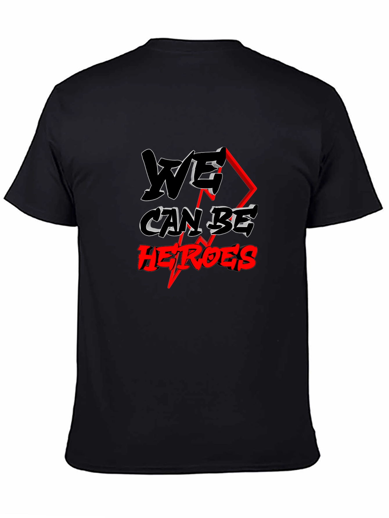 We Can Be Heroes Black Graphic Tee