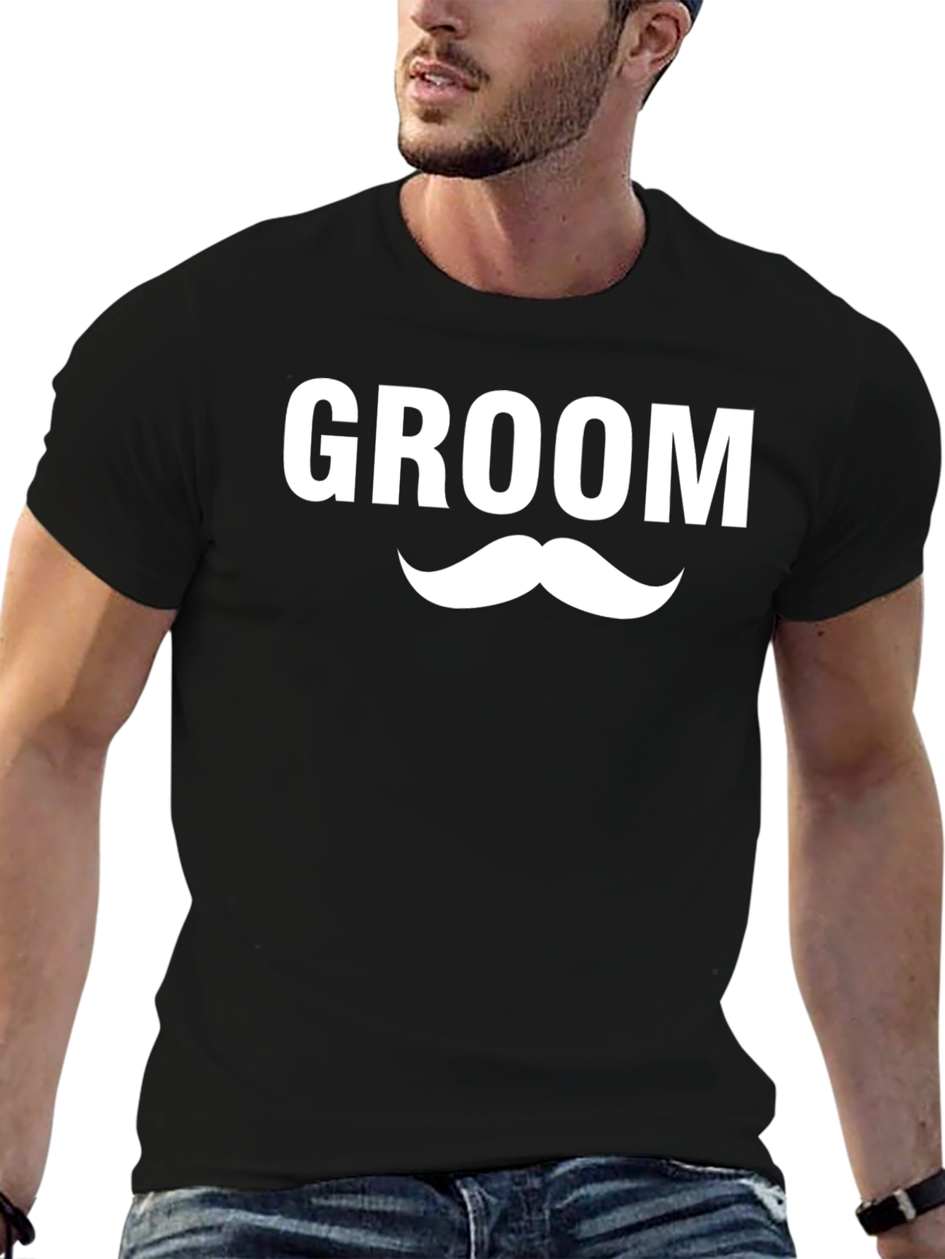 Groom Mustache Graphic T-Shirt - Bachelor Party Tee