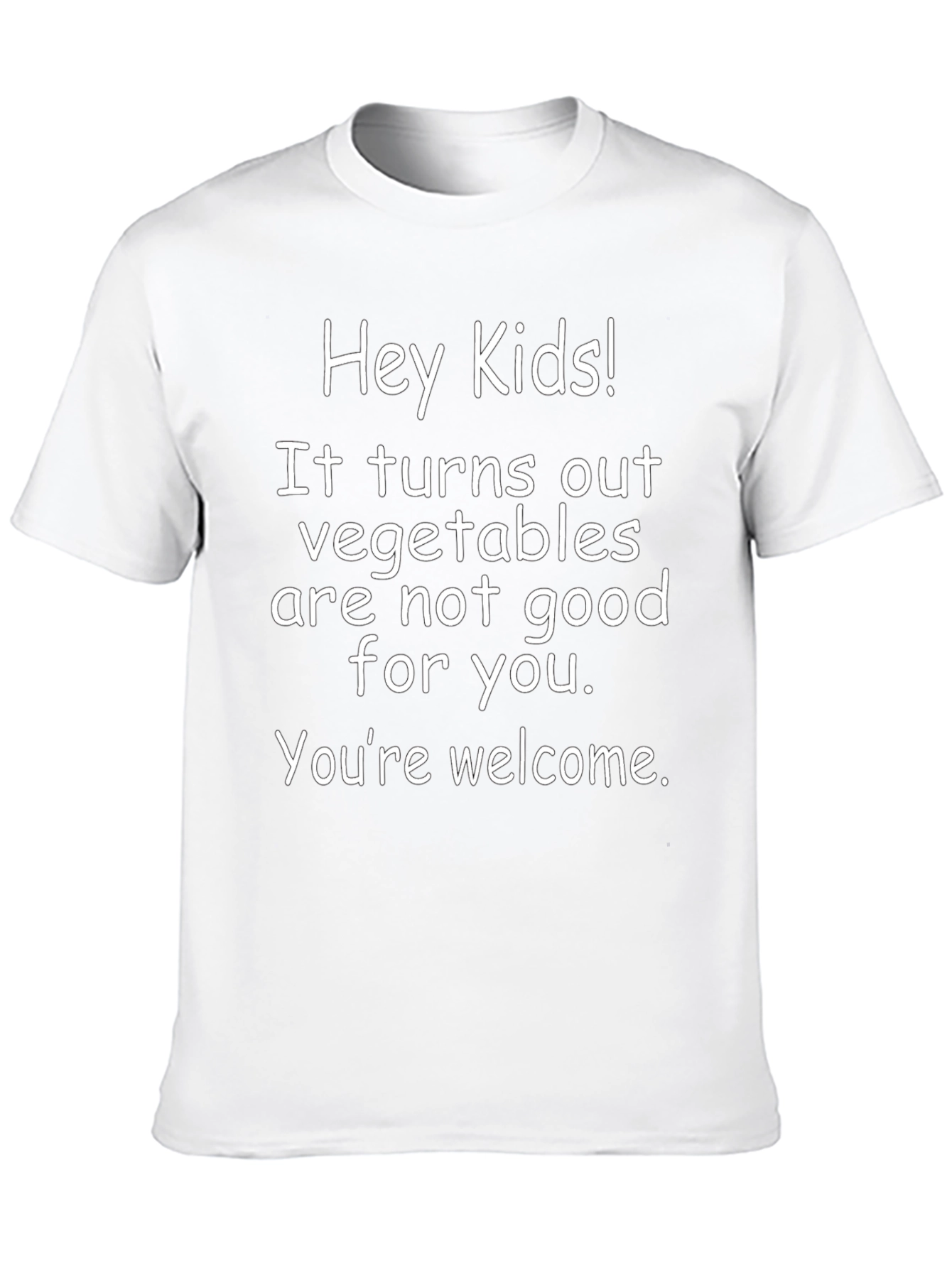 Funny Hey Kids! Vegetables Graphic T-Shirt
