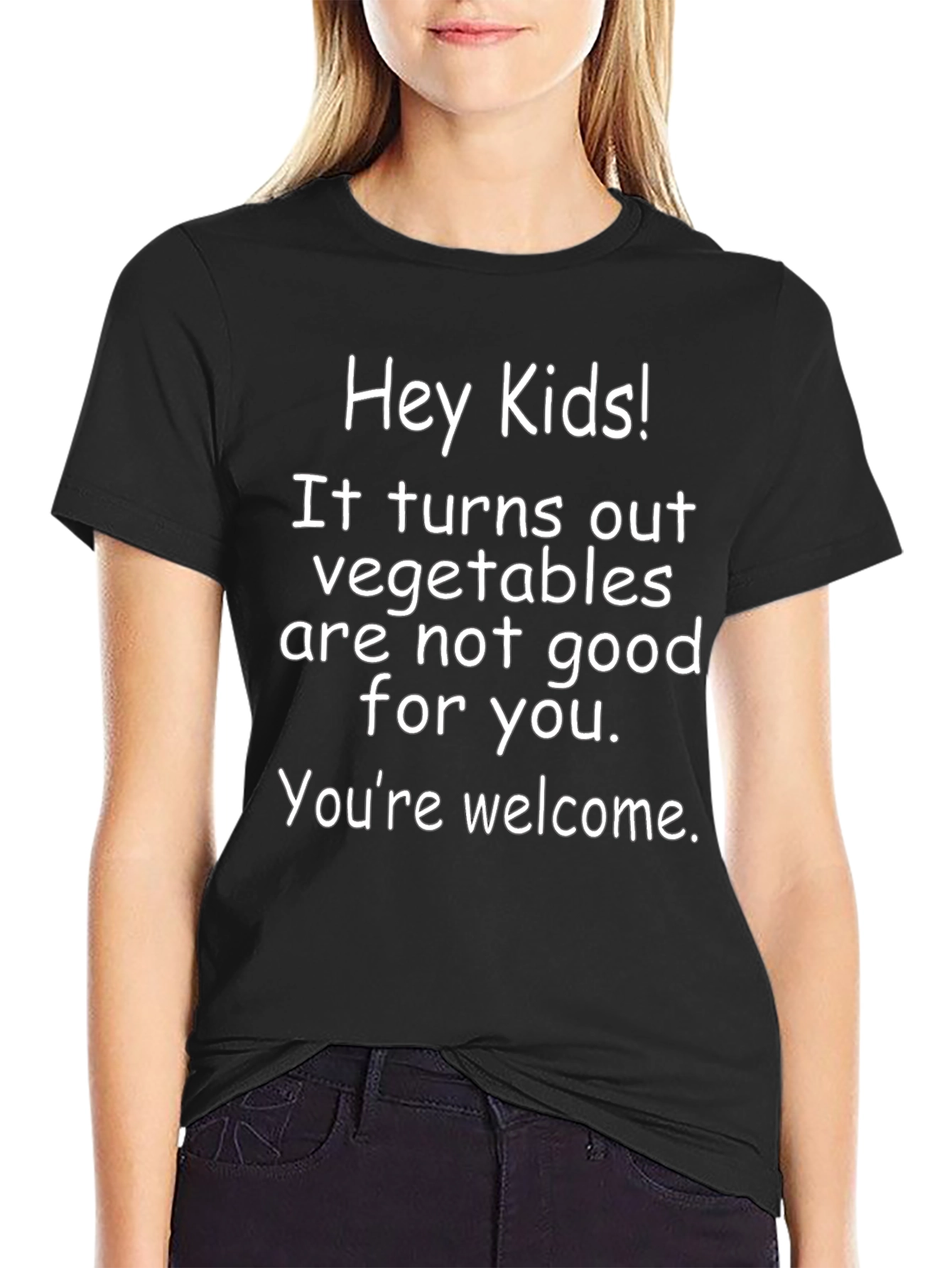 Funny Hey Kids! Vegetables Graphic T-Shirt