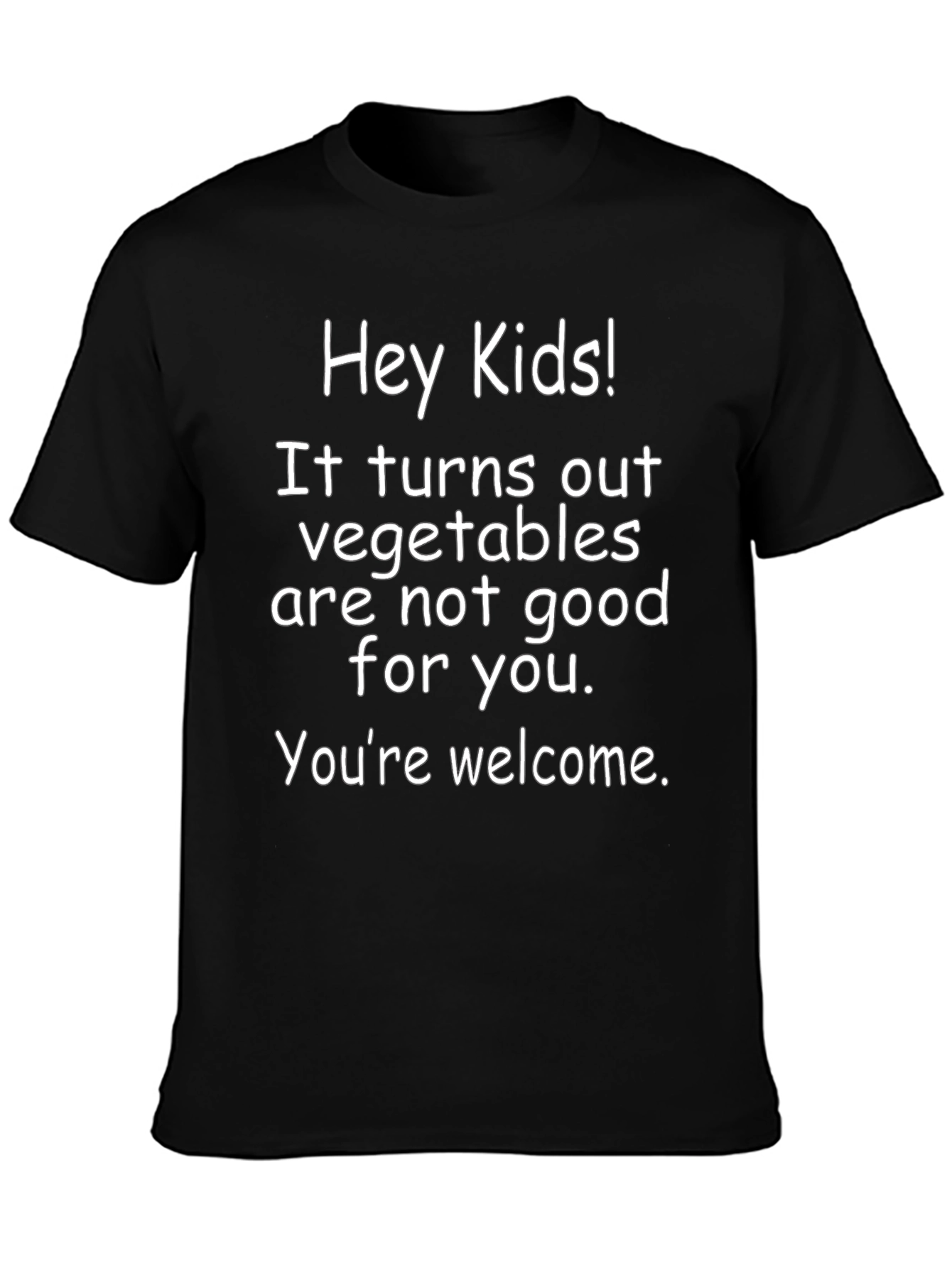 Funny Hey Kids! Vegetables Graphic T-Shirt