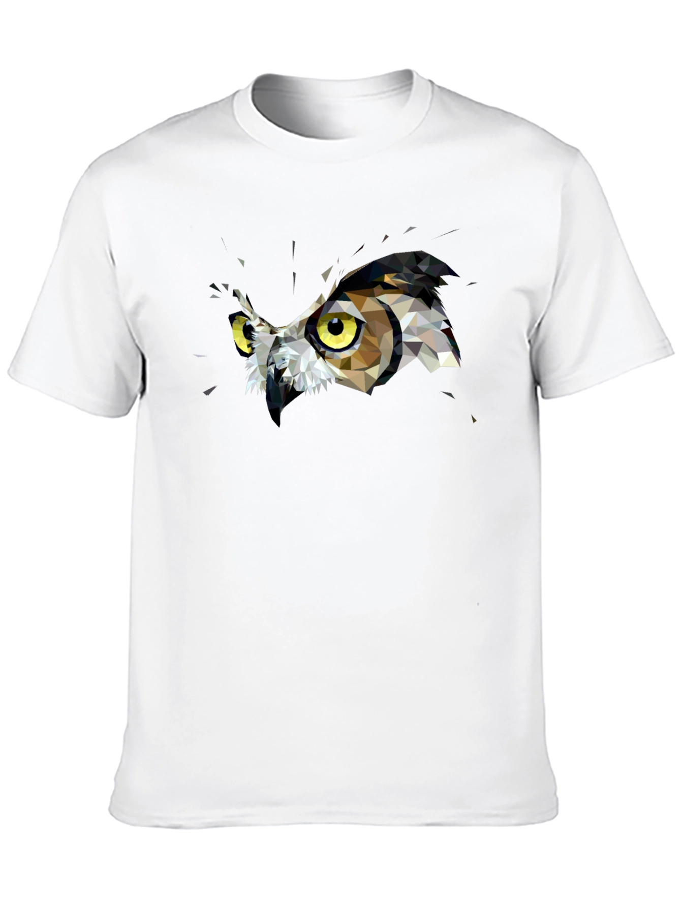 Geometric Owl Graphic Print Black T-Shirt
