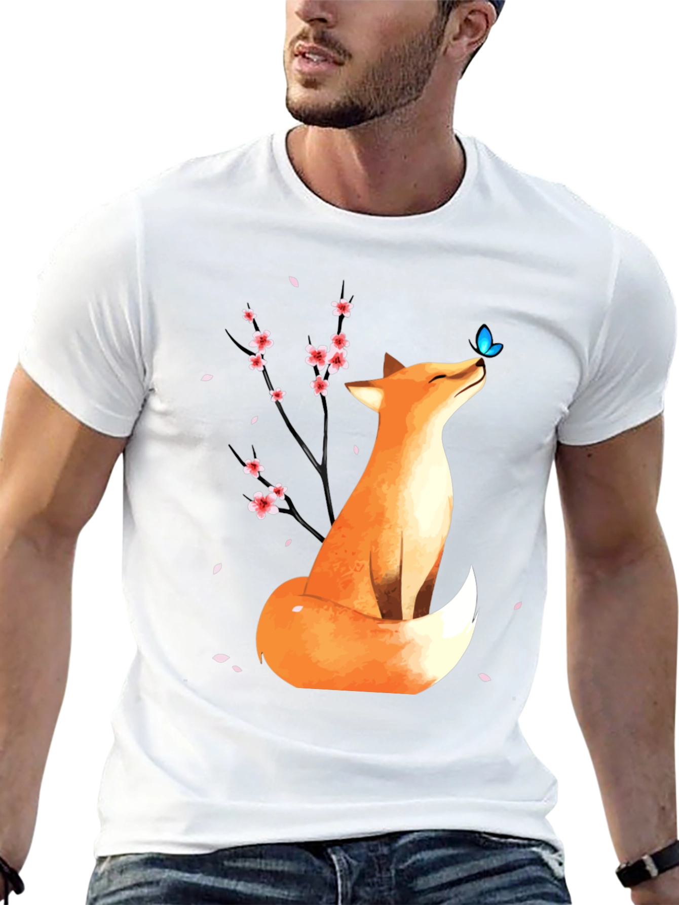 Fox and Butterfly Graphic Tee