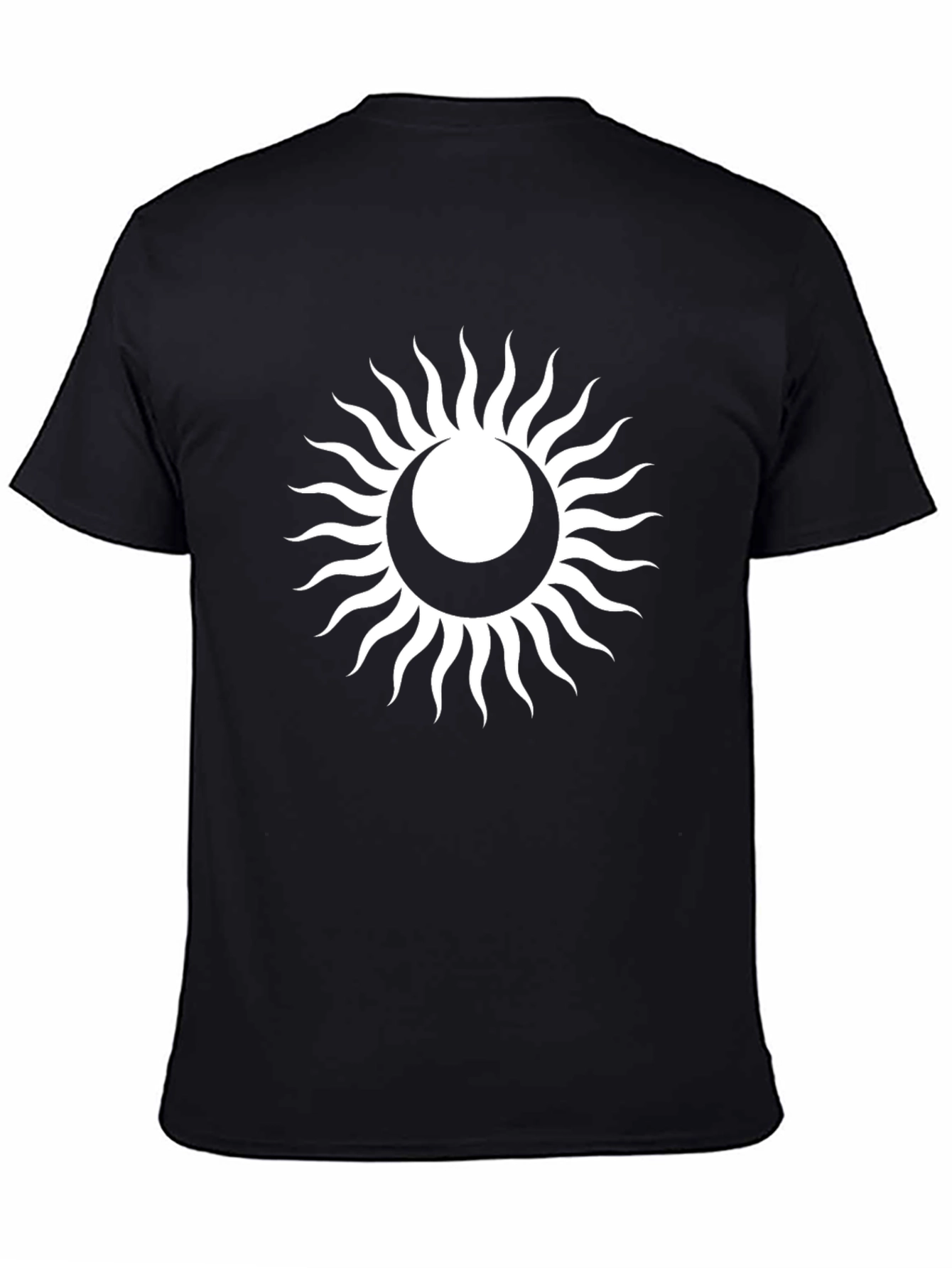 Sun and Moon Graphic Tee - Black Cotton Shirt