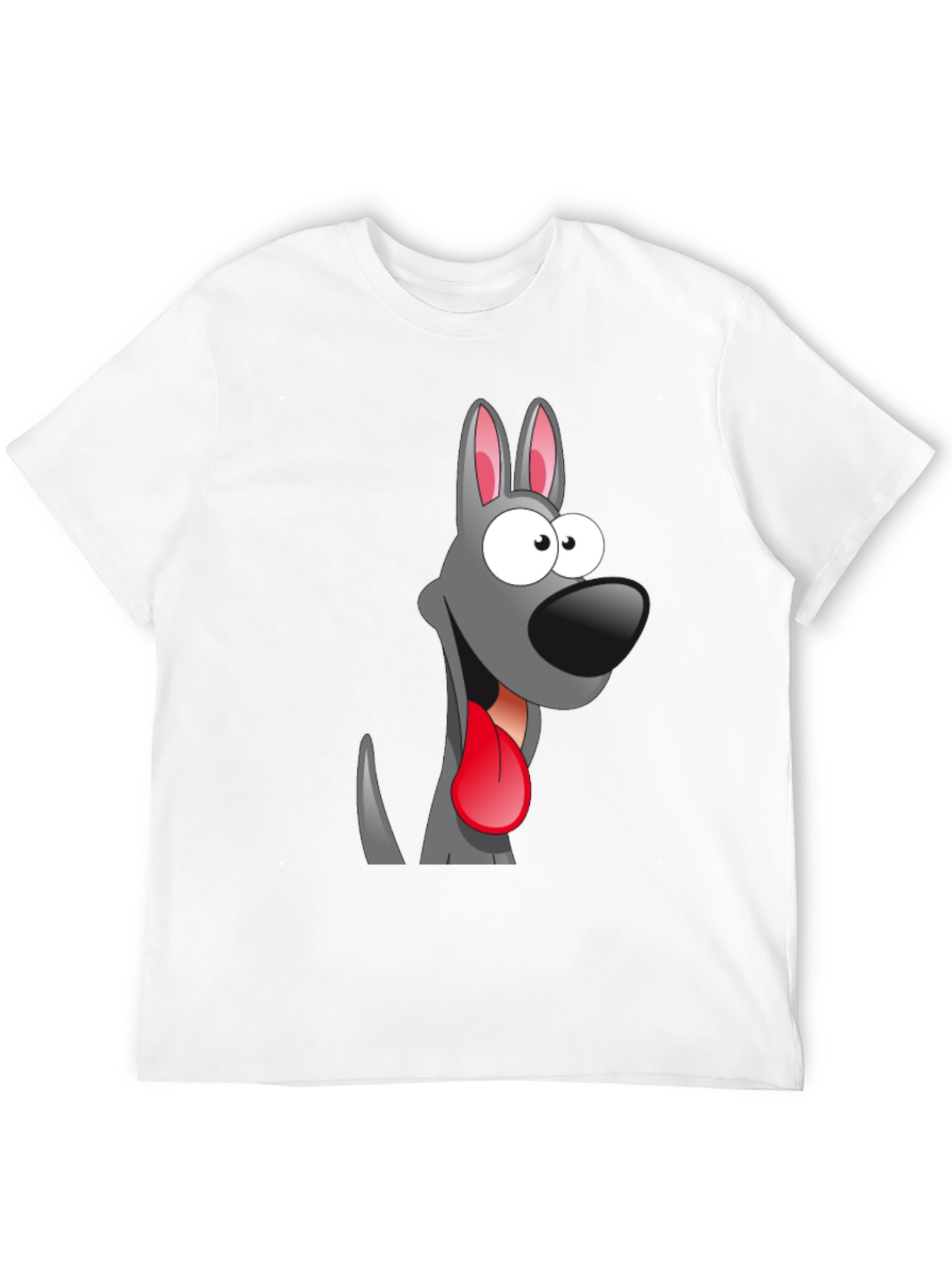 Cartoon Dog Graphic Tee - Quirky Black T-Shirt