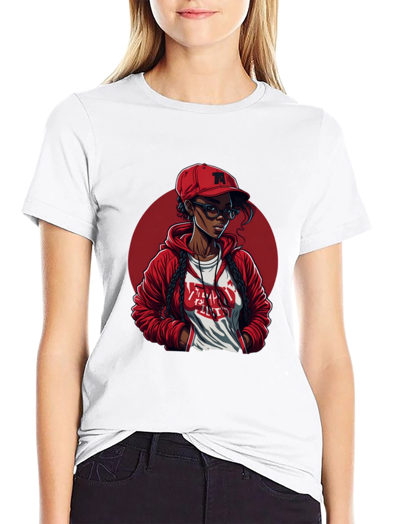 Trendy Tee Featuring a Cool Cartoon Girl