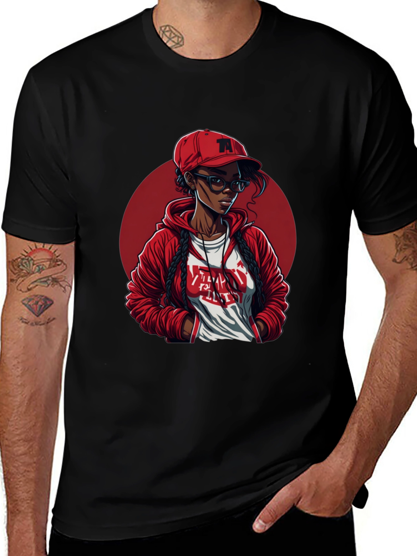 Trendy Tee Featuring a Cool Cartoon Girl