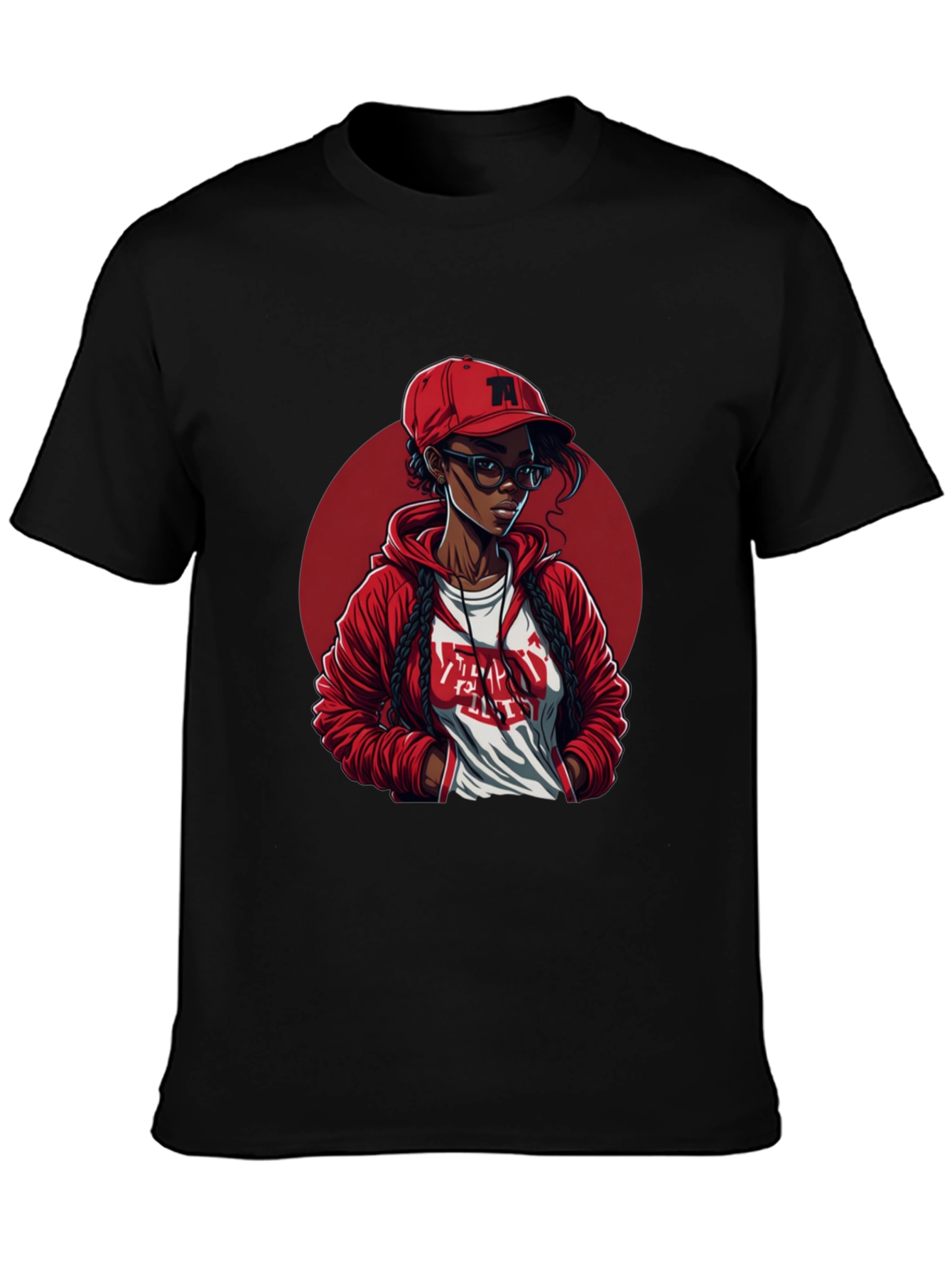 Trendy Tee Featuring a Cool Cartoon Girl