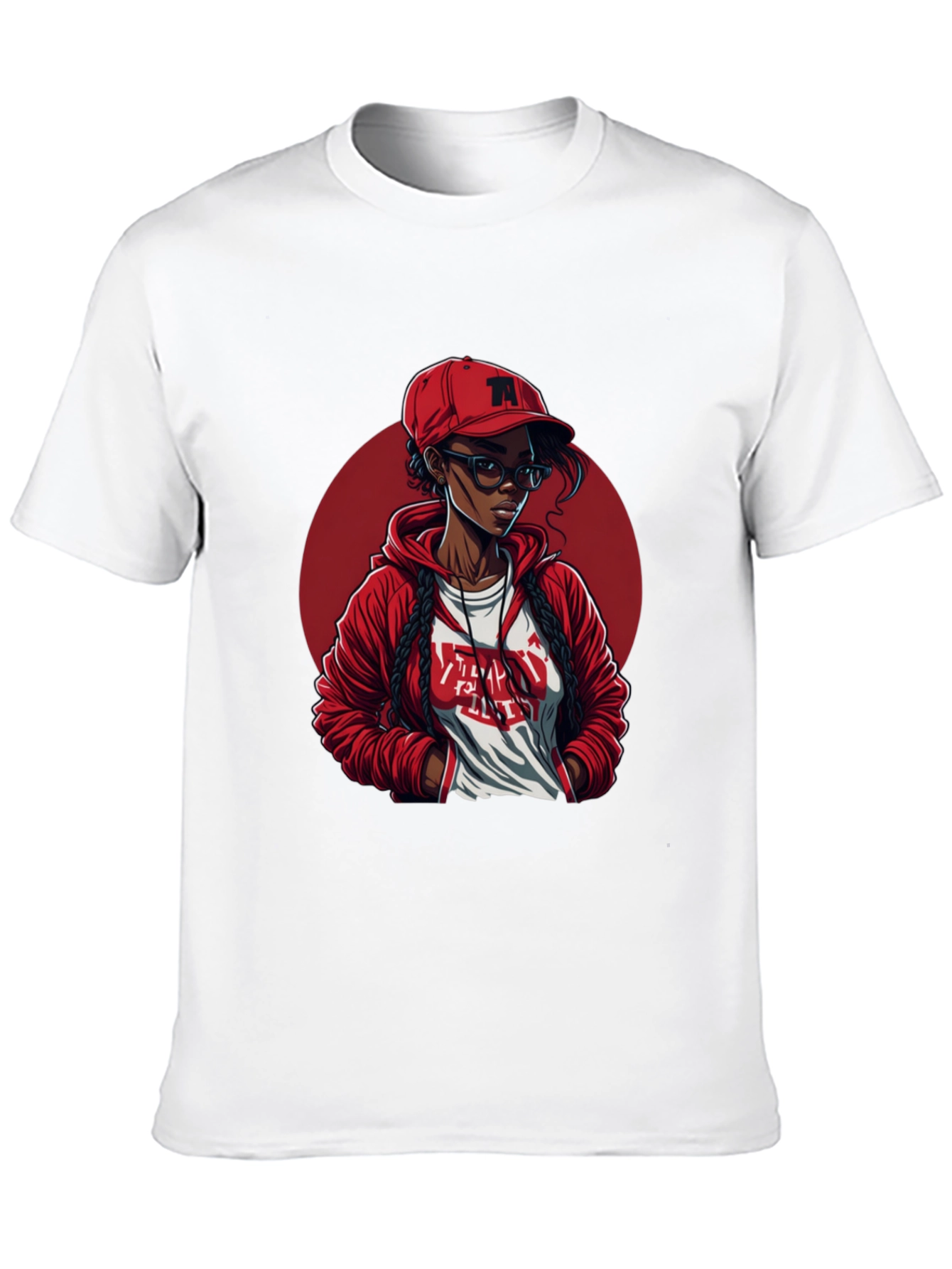 Trendy Tee Featuring a Cool Cartoon Girl