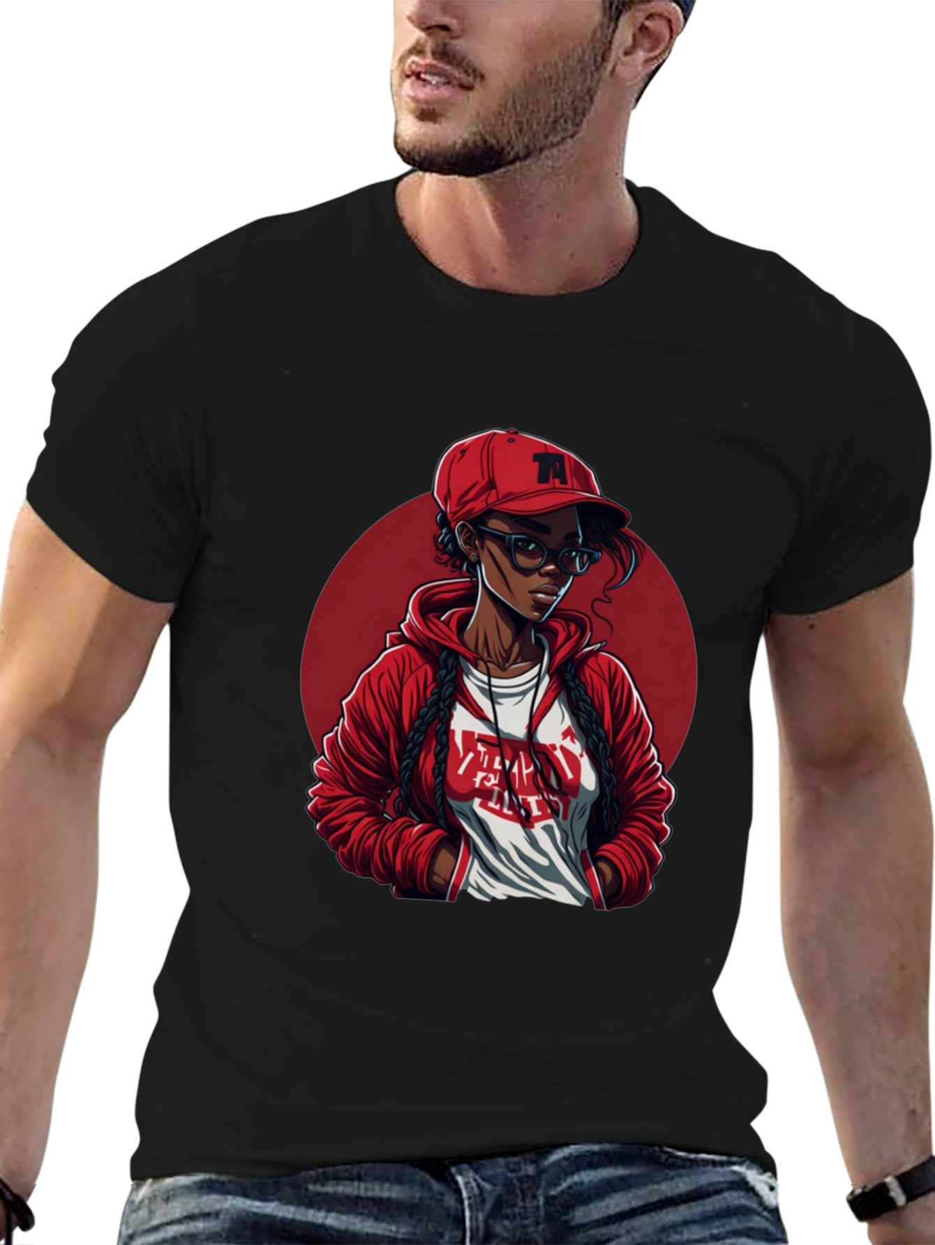 Trendy Tee Featuring a Cool Cartoon Girl