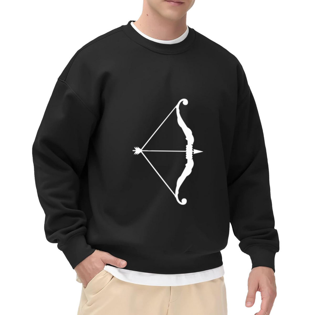 Bow & Arrow Minimalist Graphic ԲÁìÎÀÒÂ - Unique Design Pullover Sweatshirt