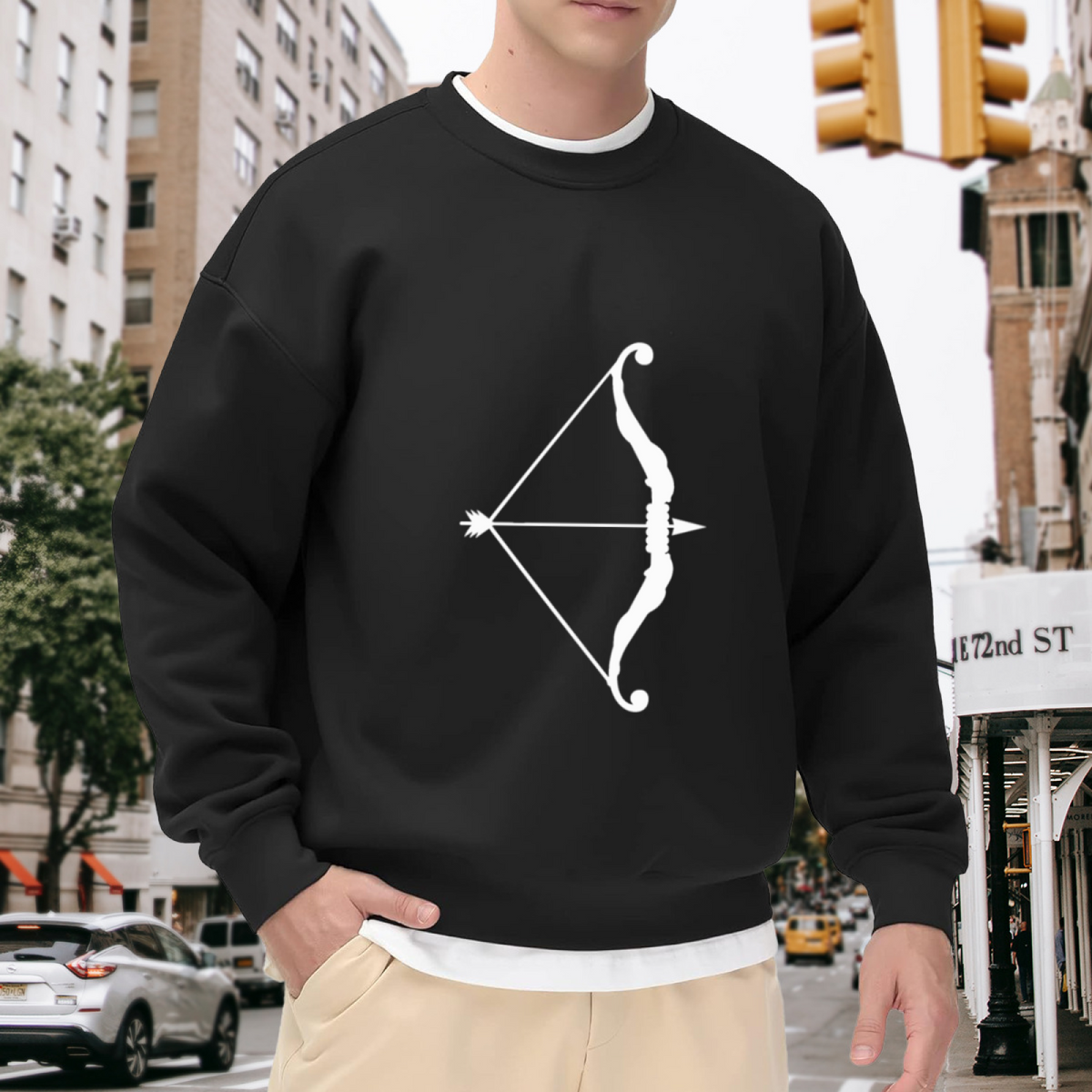 Bow & Arrow Minimalist Graphic ԲÁìÎÀÒÂ - Unique Design Pullover Sweatshirt