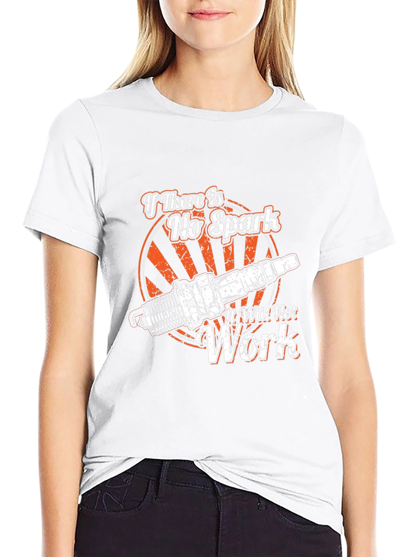 No Spark No Work Graphic T-Shirt - Mechanic