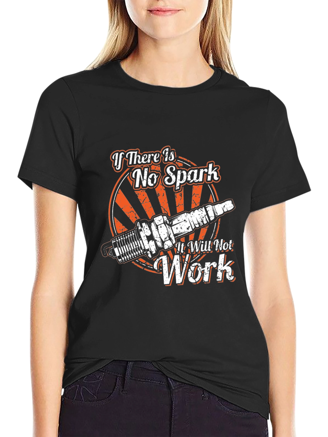 No Spark No Work Graphic T-Shirt - Mechanic