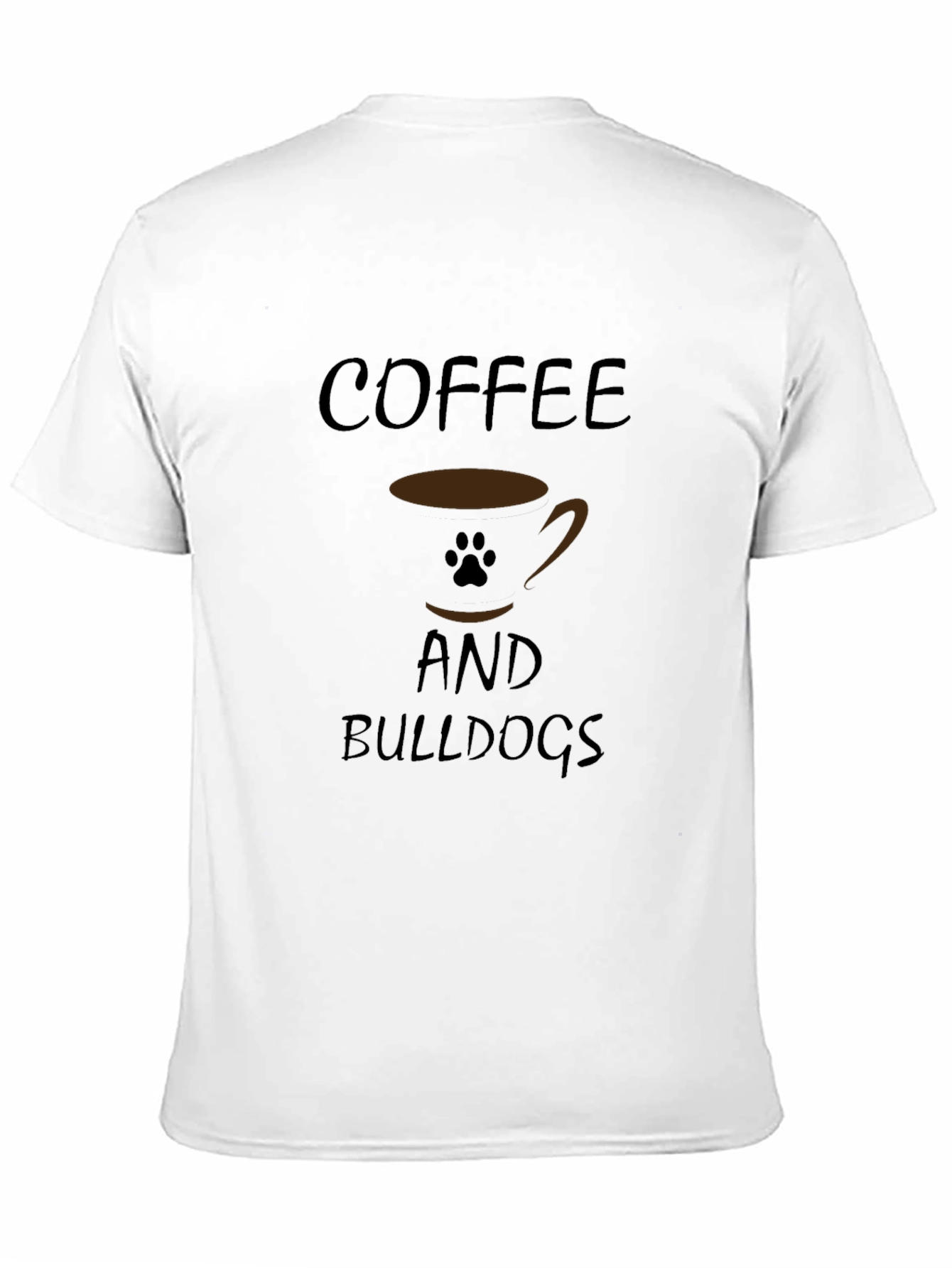 Coffee and Bulldogs Black Graphic T-Shirt