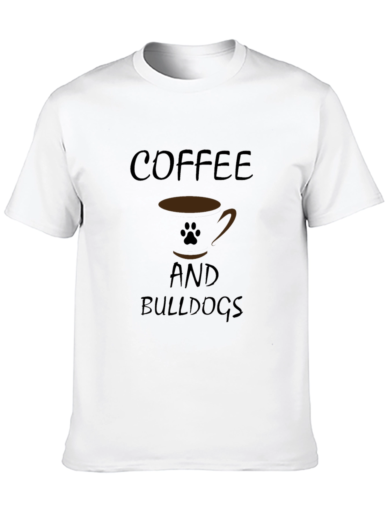 Coffee and Bulldogs Black Graphic T-Shirt