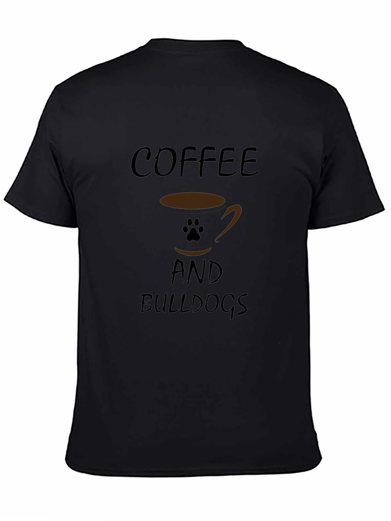 Coffee and Bulldogs Black Graphic T-Shirt