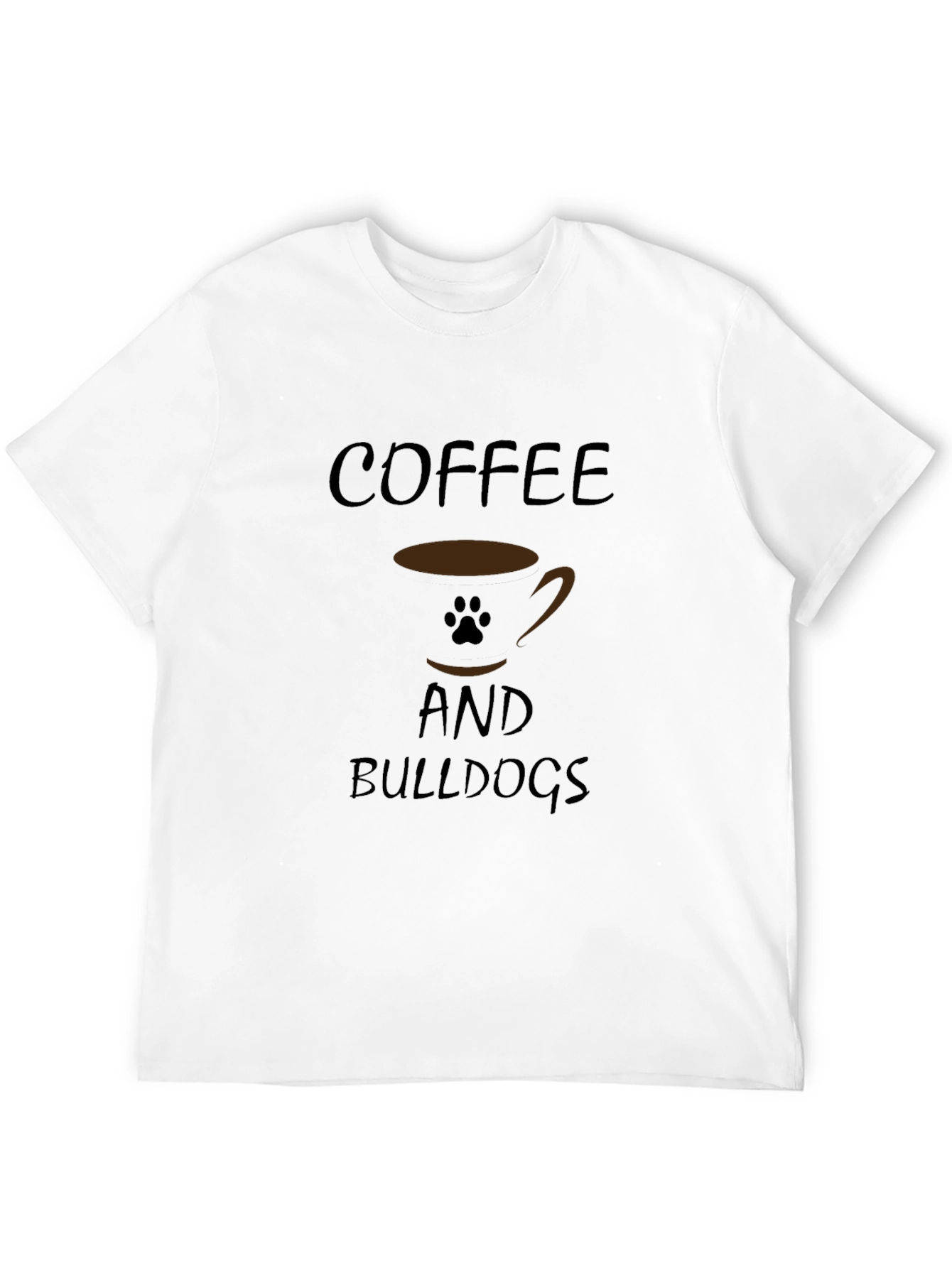 Coffee and Bulldogs Black Graphic T-Shirt