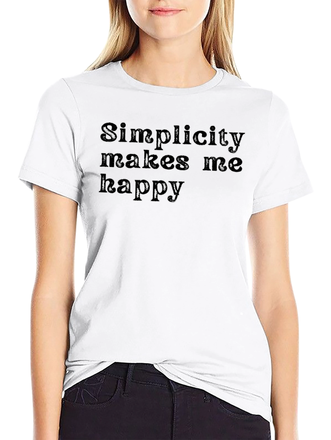 Simplicity Makes Me Happy Black Graphic Tee