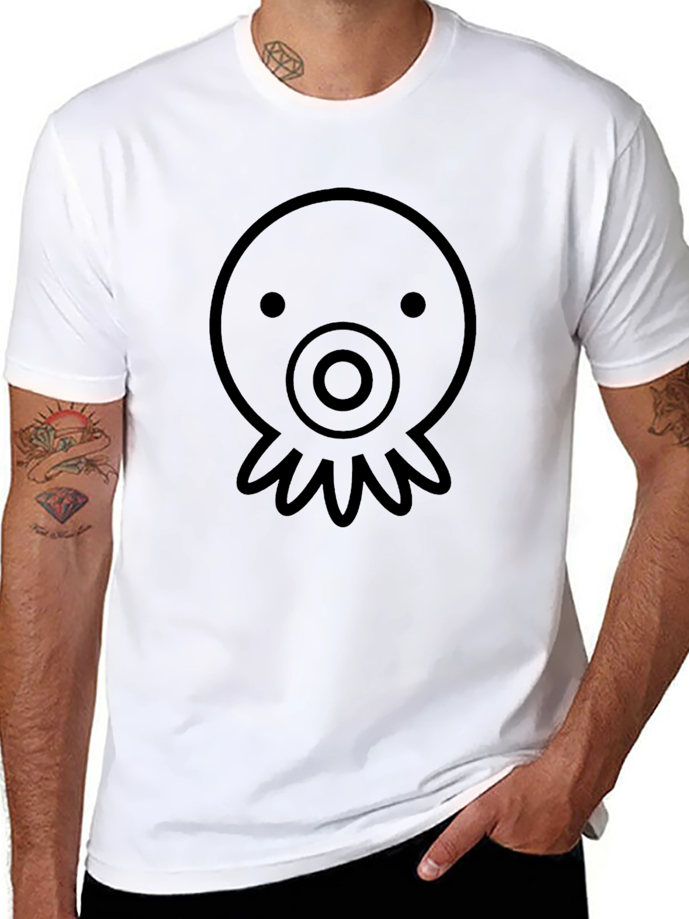 Cool Octopus Graphic Black T-Shirt