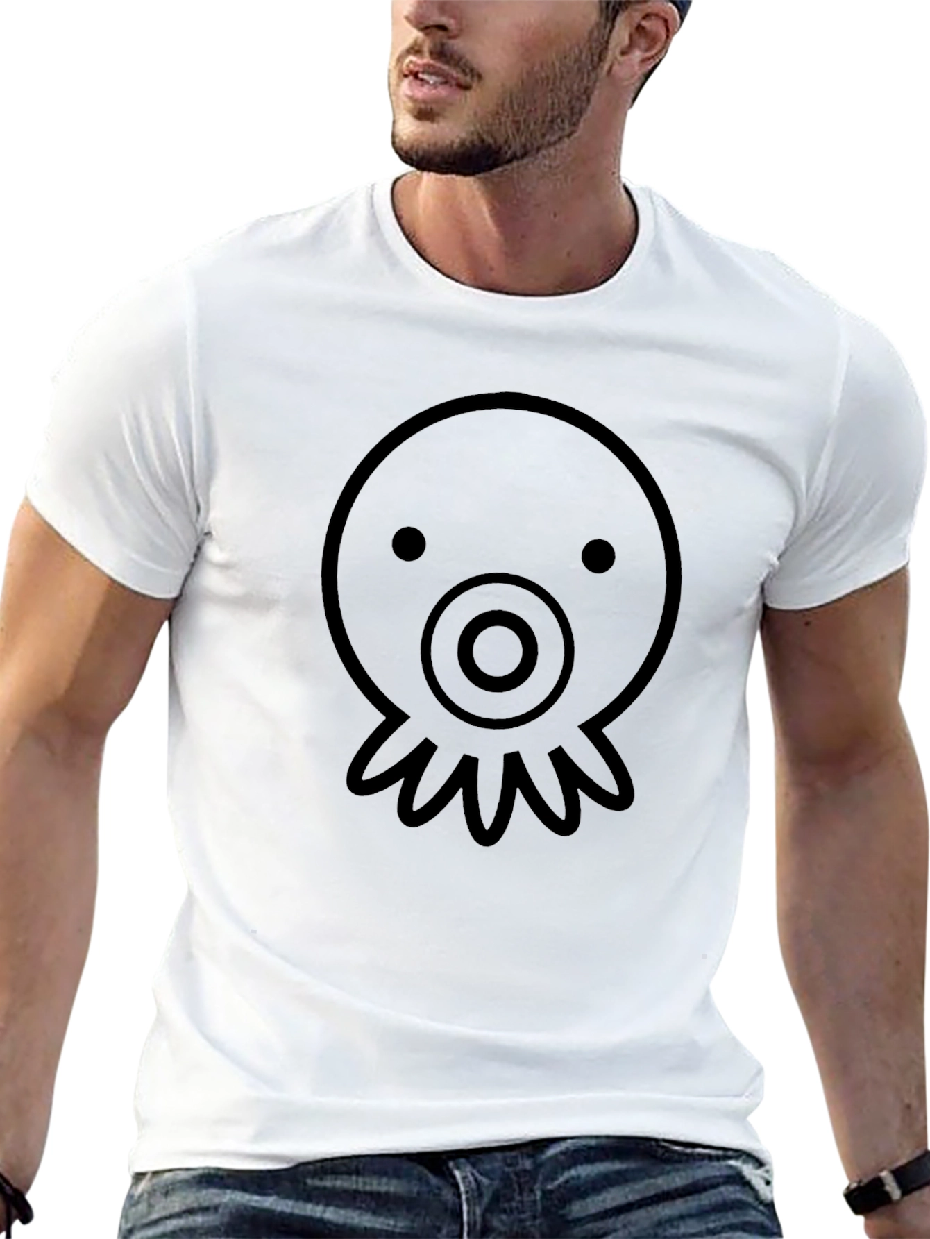 Cool Octopus Graphic Black T-Shirt