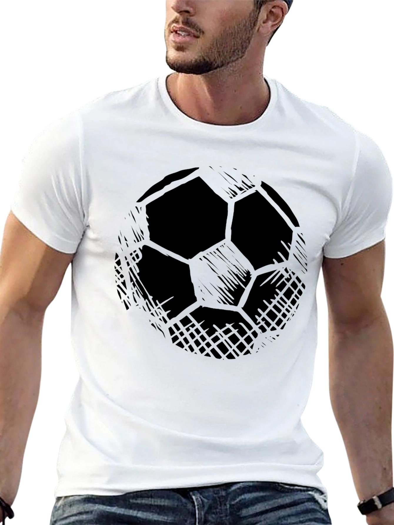 Soccer Ball Graphic T-Shirt - Black