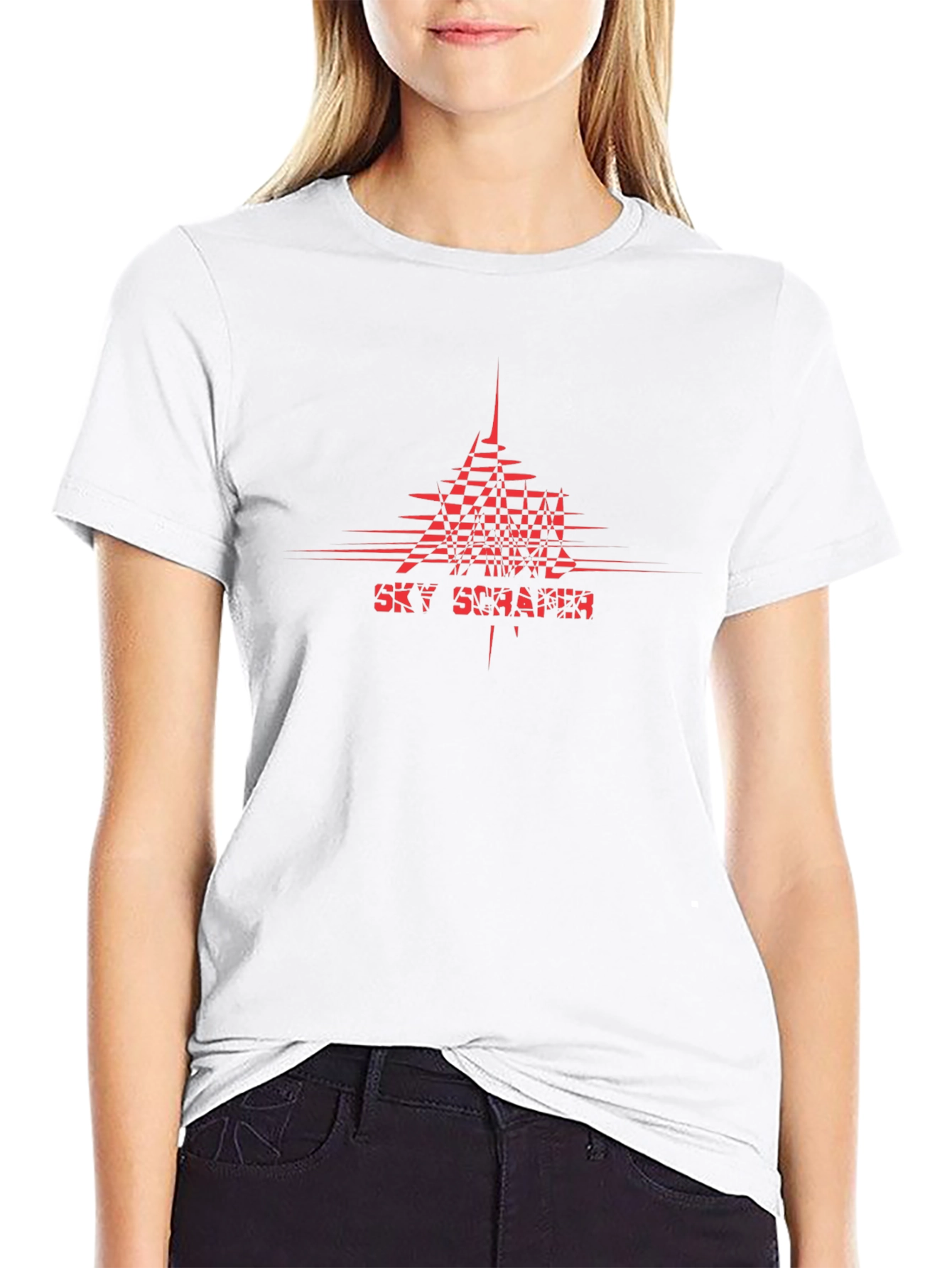 Sky Scraper Graphic Tee - Modern Geometric Design