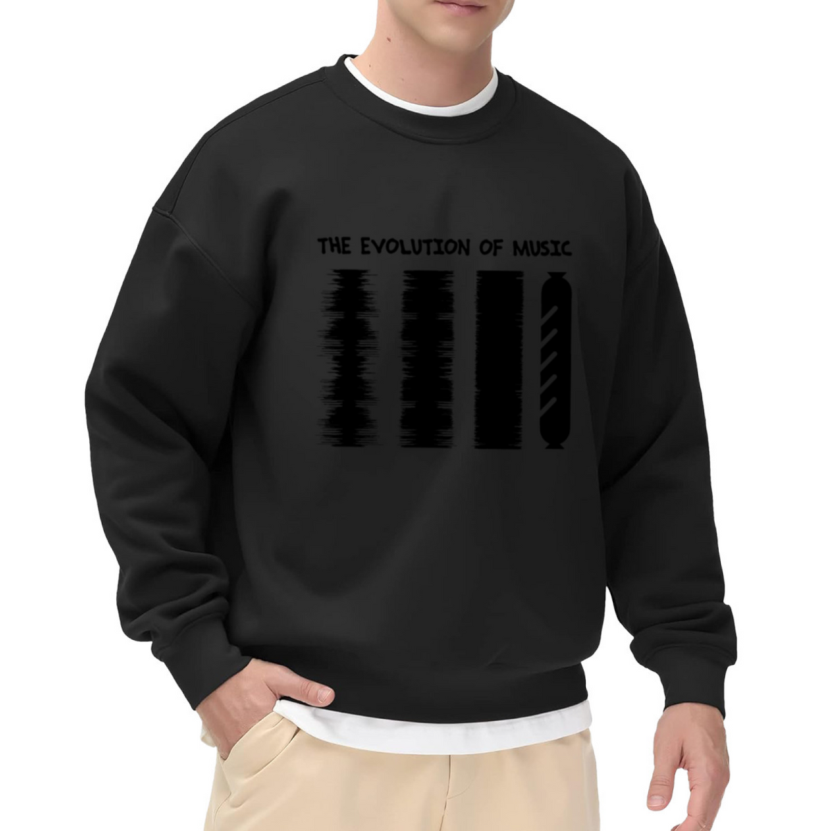 THE EVOLUTION OF MUSIC - Vintage Music Graphic ԲÁìÎÀÒÂ | Unisex Pullover Sweatshirt