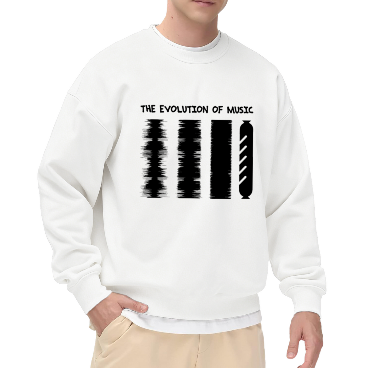 THE EVOLUTION OF MUSIC - Vintage Music Graphic ԲÁìÎÀÒÂ | Unisex Pullover Sweatshirt