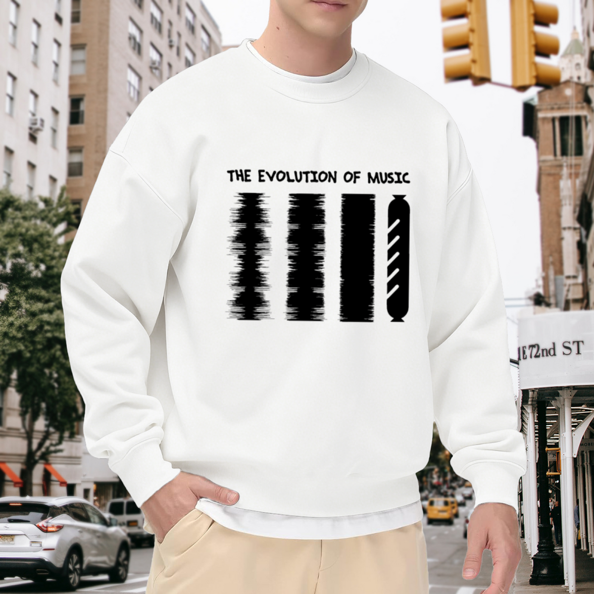 THE EVOLUTION OF MUSIC - Vintage Music Graphic ԲÁìÎÀÒÂ | Unisex Pullover Sweatshirt