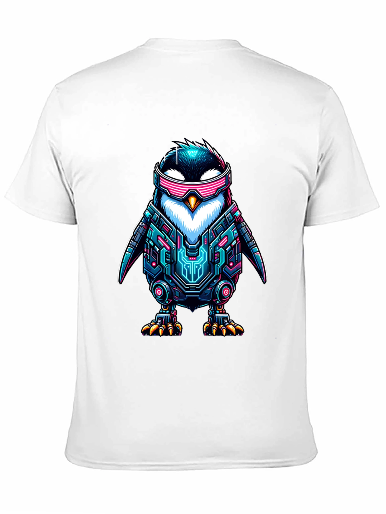 Cyber Penguin T-Shirt - Sci-Fi Style