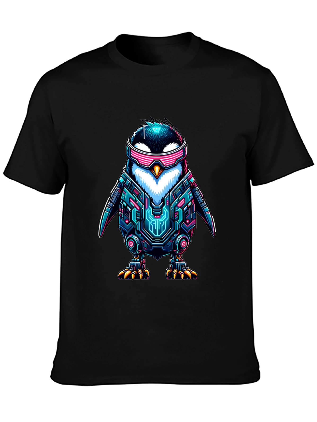Cyber Penguin T-Shirt - Sci-Fi Style