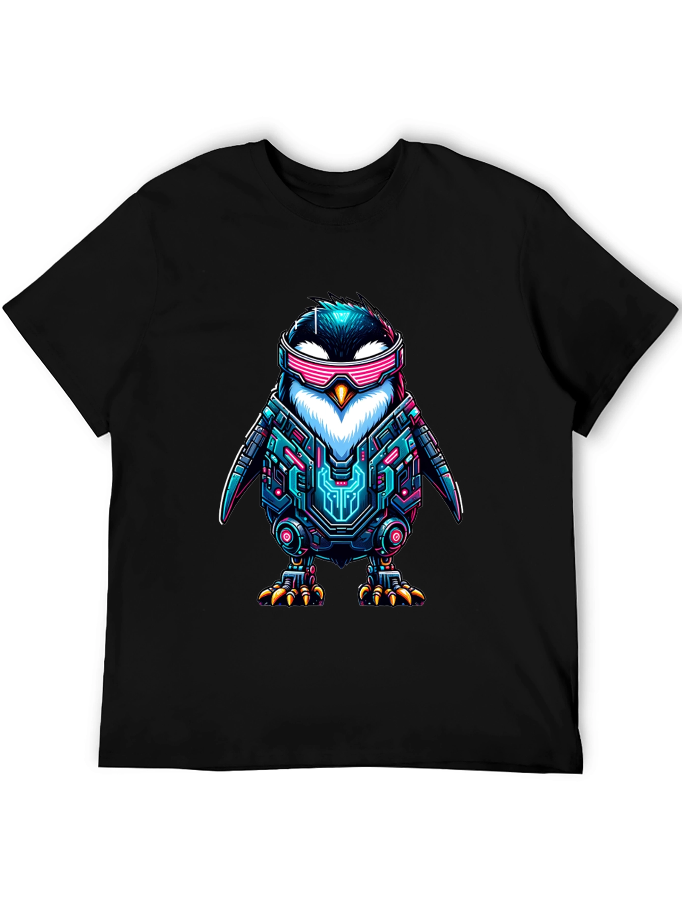 Cyber Penguin T-Shirt - Sci-Fi Style