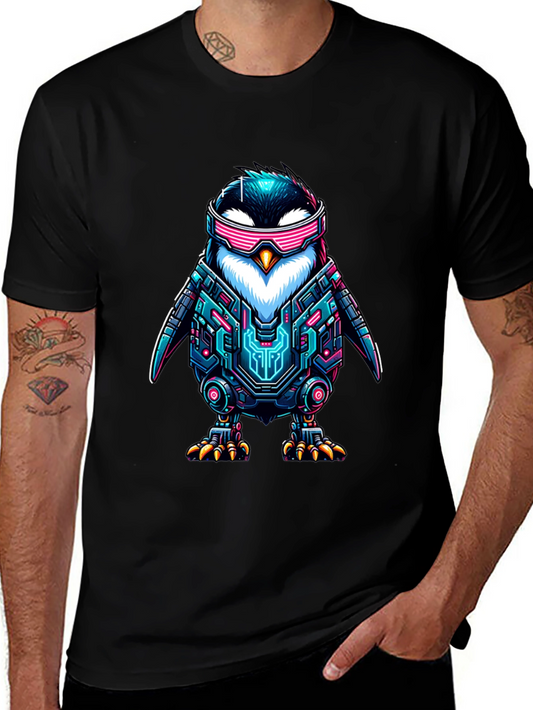 Cyber Penguin T-Shirt - Sci-Fi Style