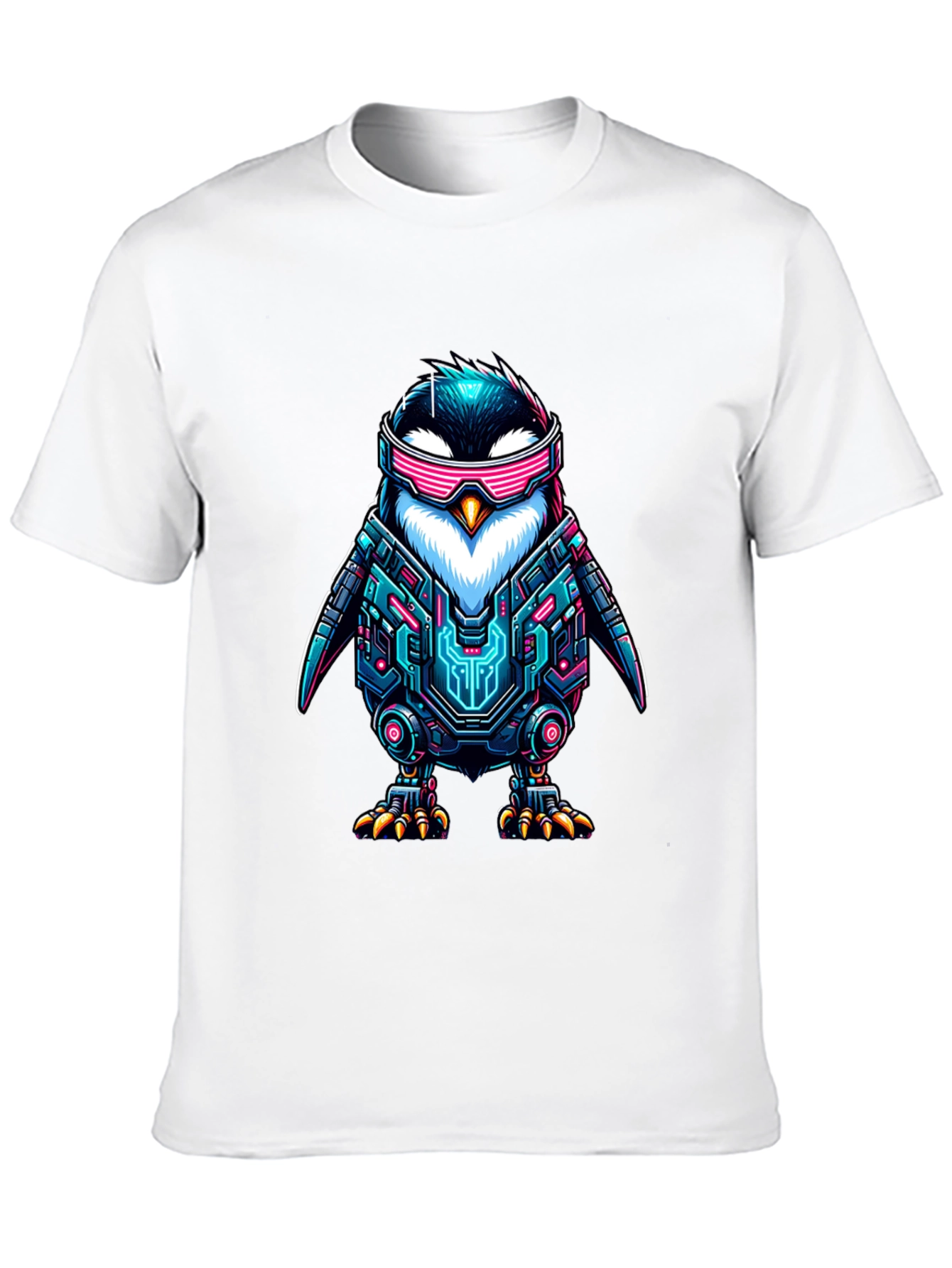 Cyber Penguin T-Shirt - Sci-Fi Style