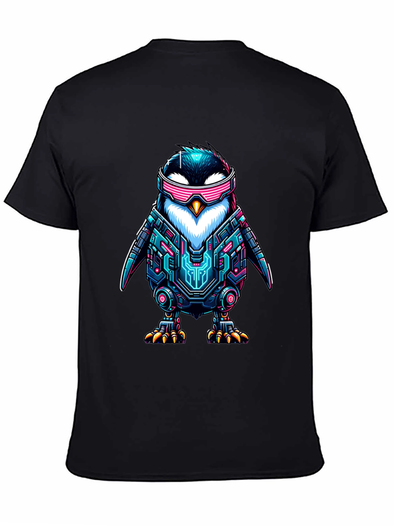 Cyber Penguin T-Shirt - Sci-Fi Style