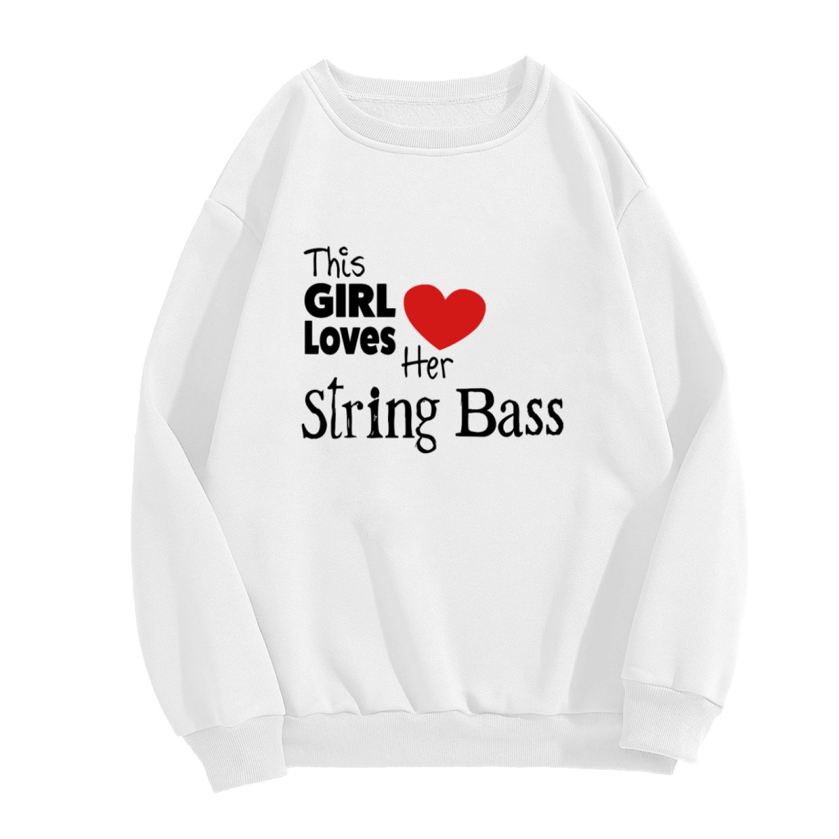 This Girl Loves Her String Bass - Music Lover Graphic ԲÁìÎÀÒÂ | Unisex Pullover Sweatshirt