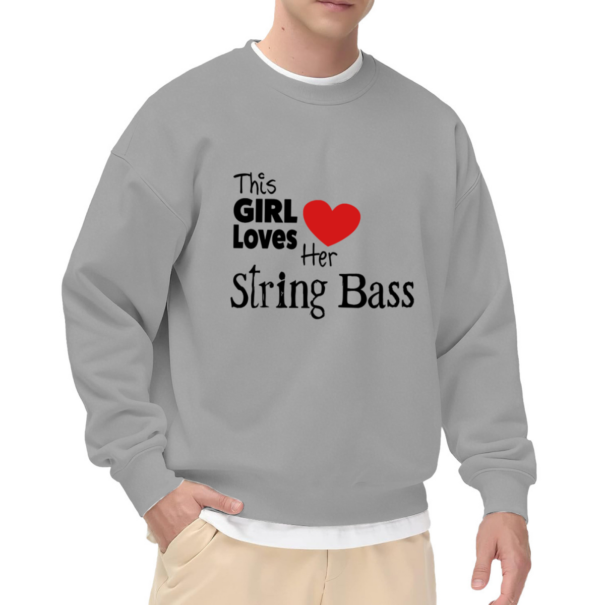 This Girl Loves Her String Bass - Music Lover Graphic ԲÁìÎÀÒÂ | Unisex Pullover Sweatshirt