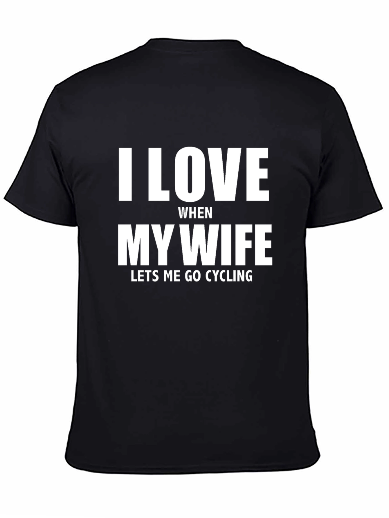 I Love My Wife Cycling Black T-Shirt