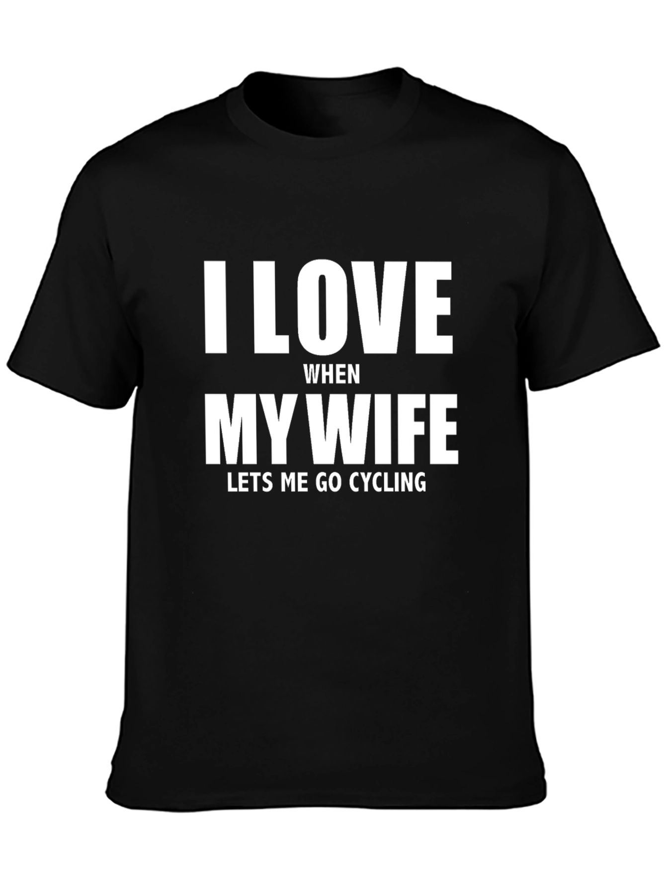I Love My Wife Cycling Black T-Shirt