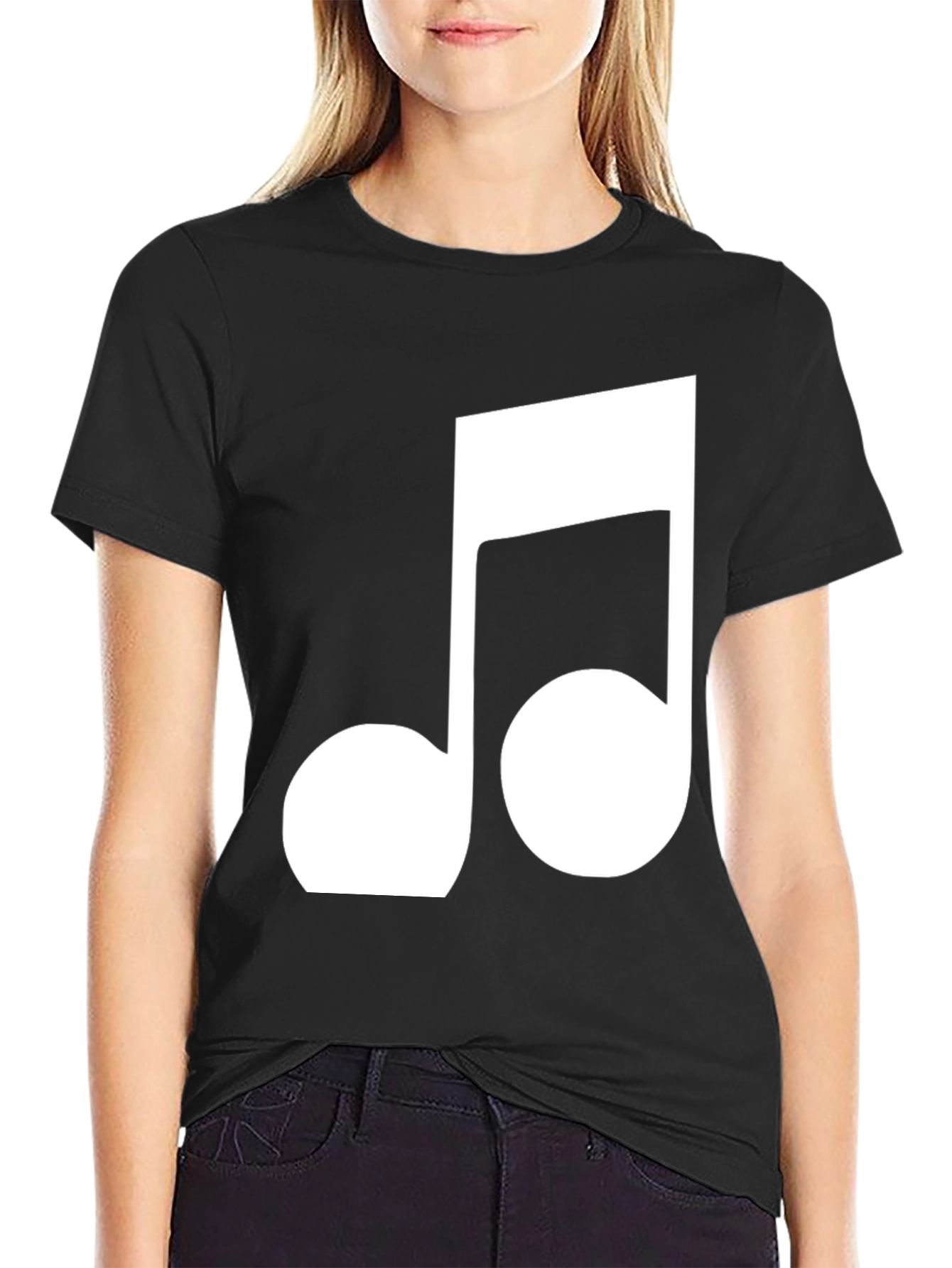 Musical Note T-Shirt - Classic Black Cotton Tee