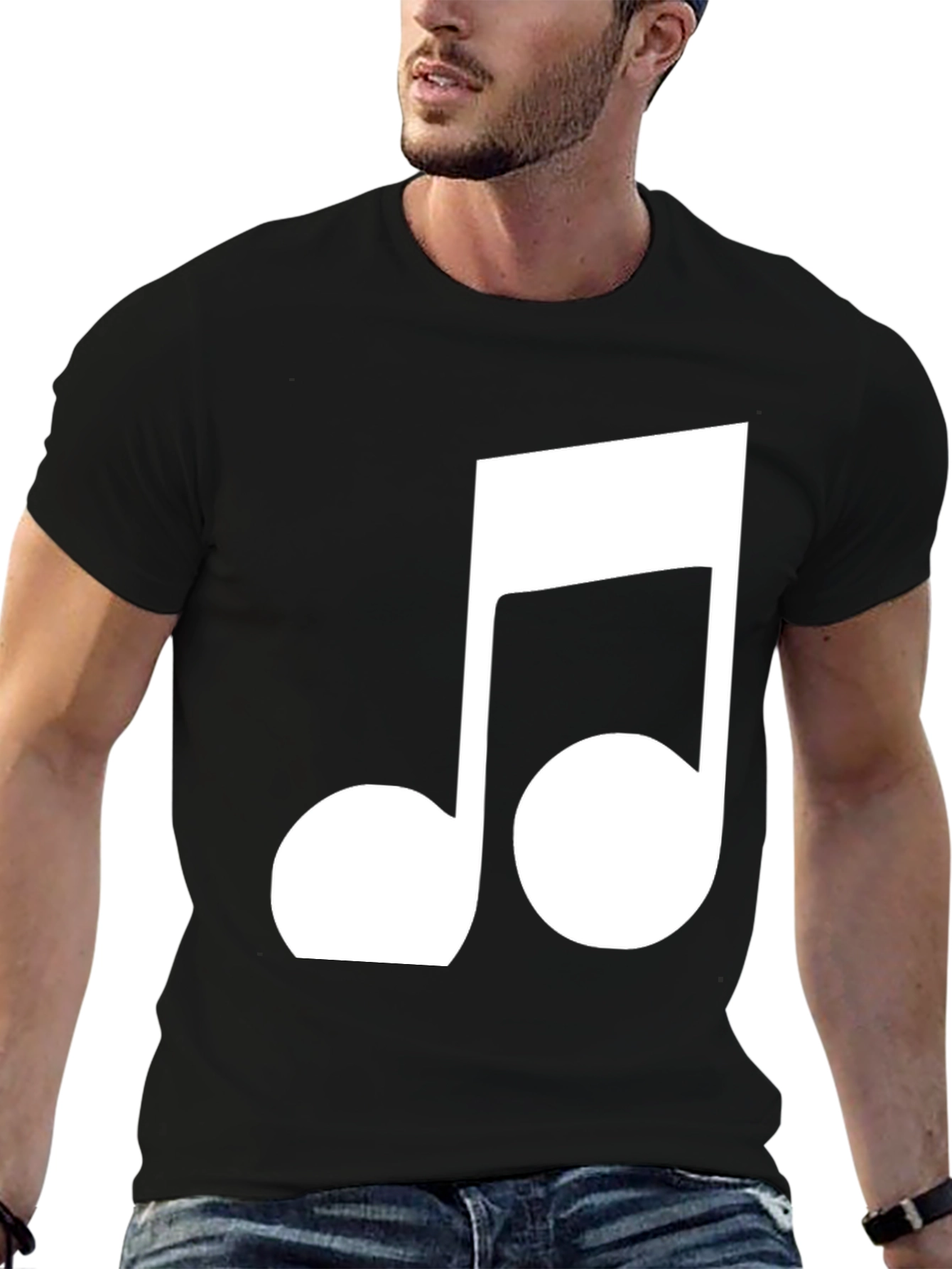 Musical Note T-Shirt - Classic Black Cotton Tee