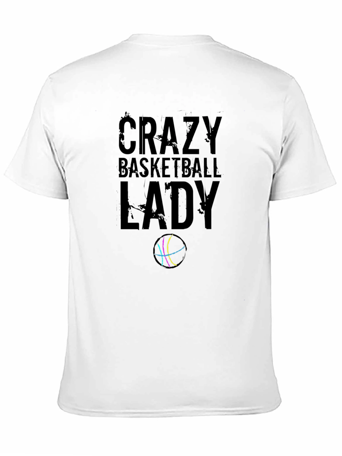 Crazy Basketball Lady Graphic Tee - Black