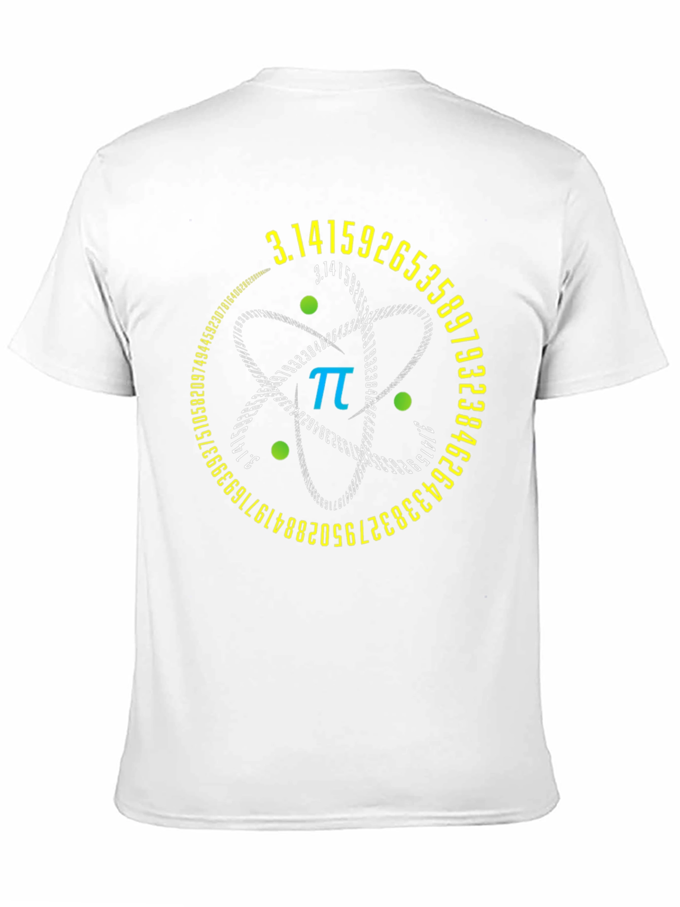 Pi Symbol Atom Design Black T-Shirt